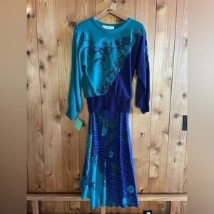 Anne Crimmins for Umi Collections Vintage Sweater Skirt Set Dead stock NWT Batik